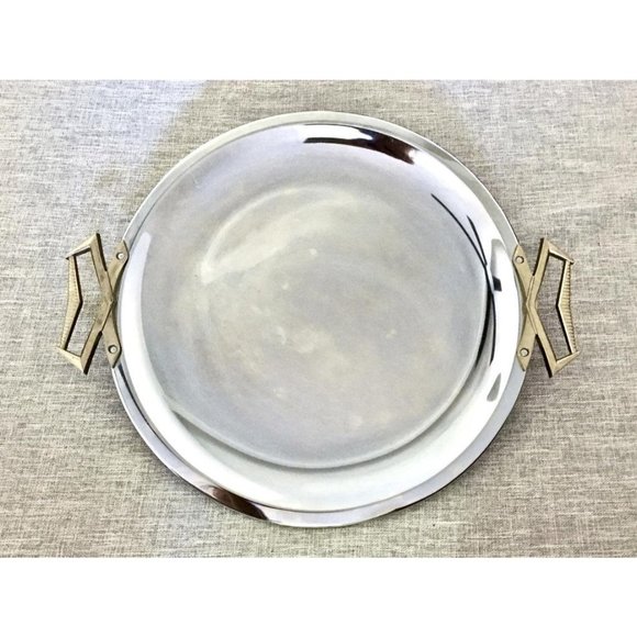 Kromex VTG MCM Charcuterie Board Serving Trays Platters Chrome Round/Oval - Picture 1 of 10